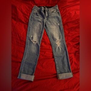 LuLaRoe Boyfriend Jeans in Distressed Blue